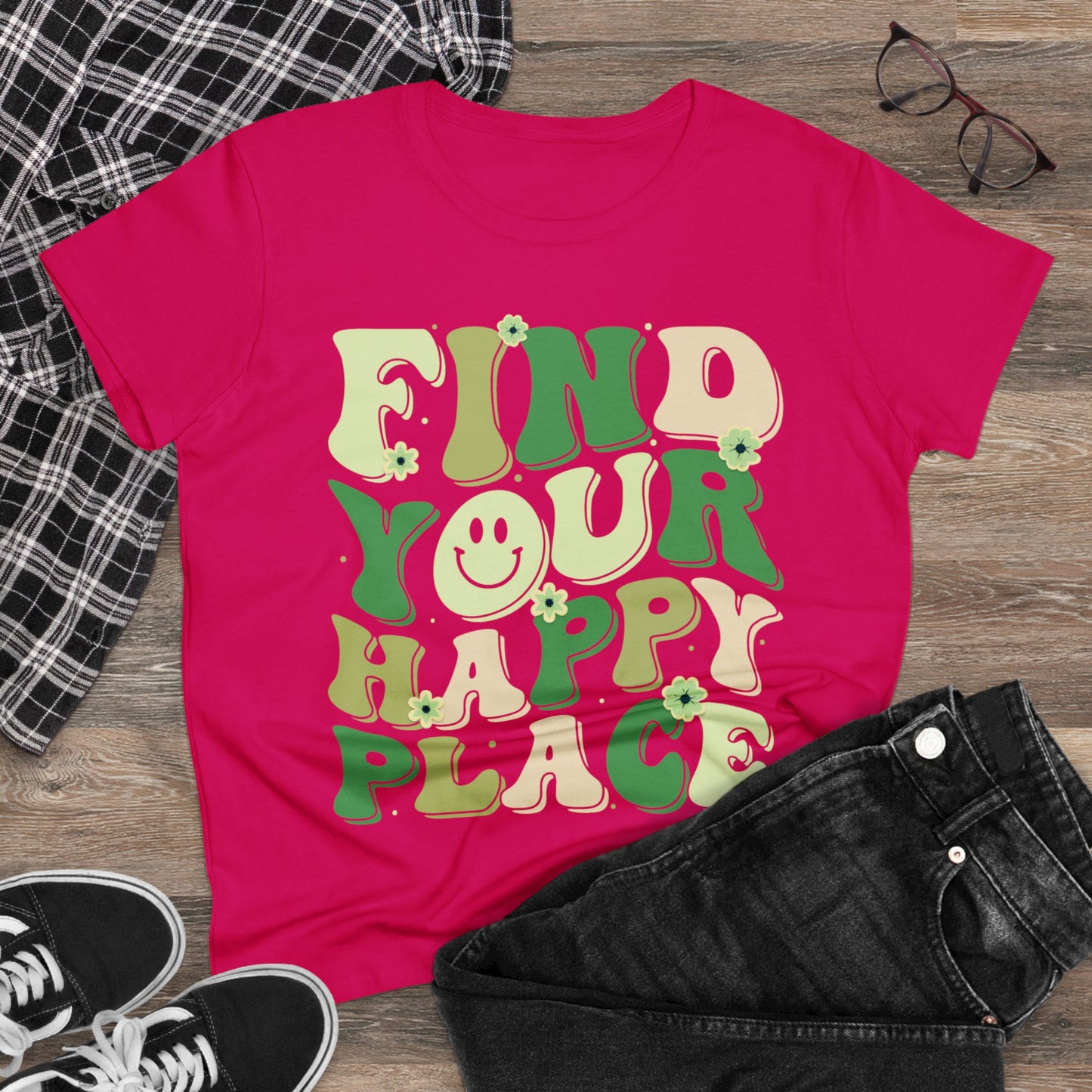 Find Your Happy Place - Gardening - Women's Midweight Cotton Tee