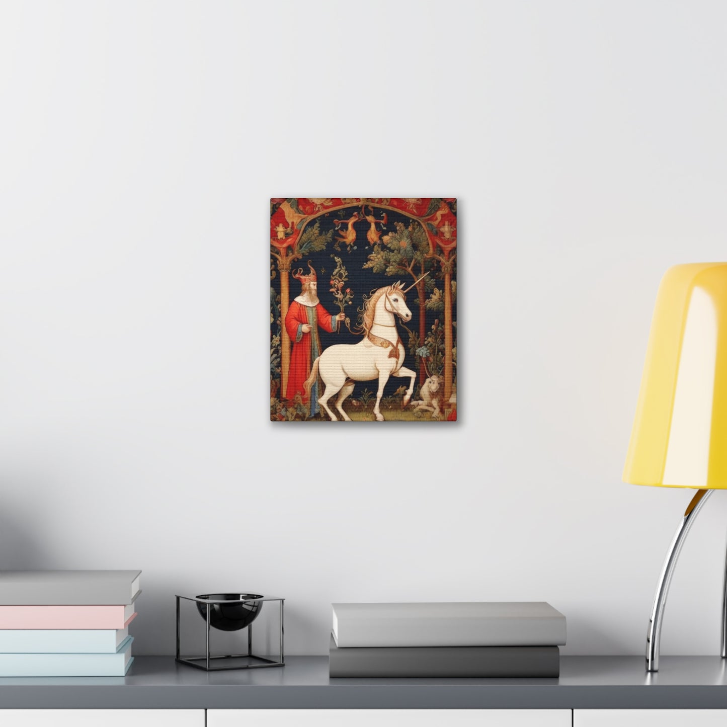 Wizard and the Unicorn Tapestry - Canvas Stretched, 0.75"