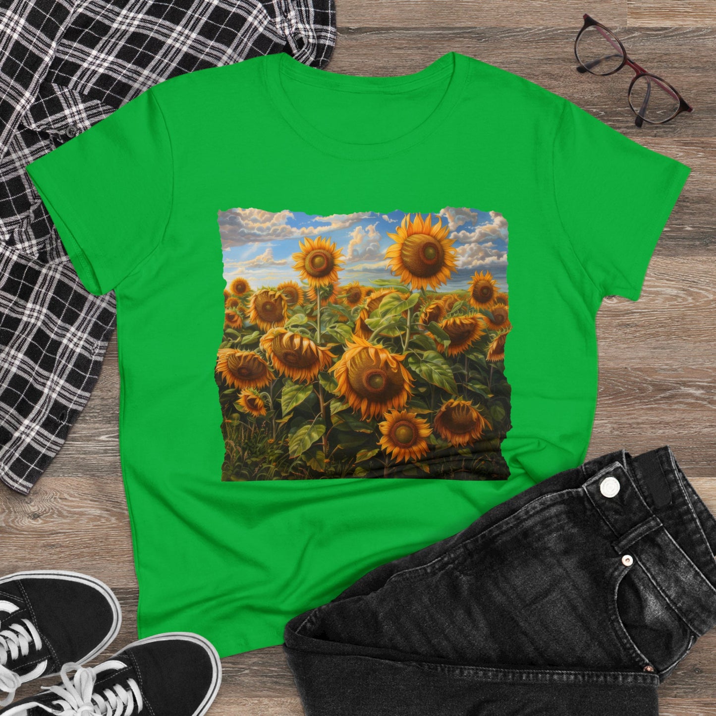 Sunflowers - Women's Midweight Cotton Tee