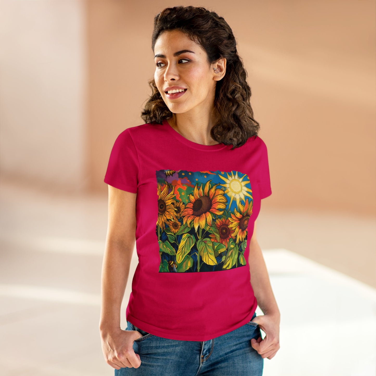 Sunflowers - Women's Midweight Cotton Tee