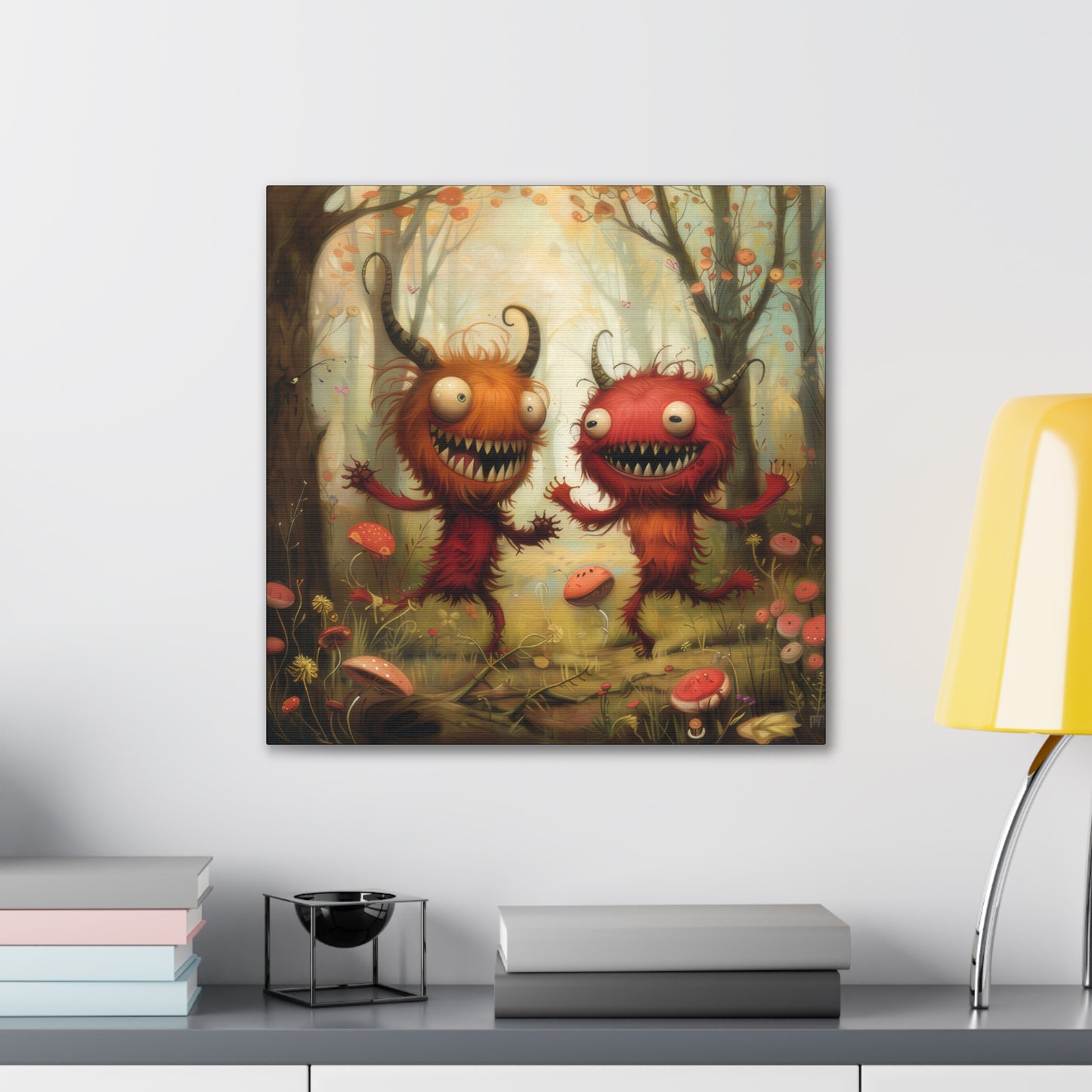 Happy Monsters - Canvas Stretched, 0.75"