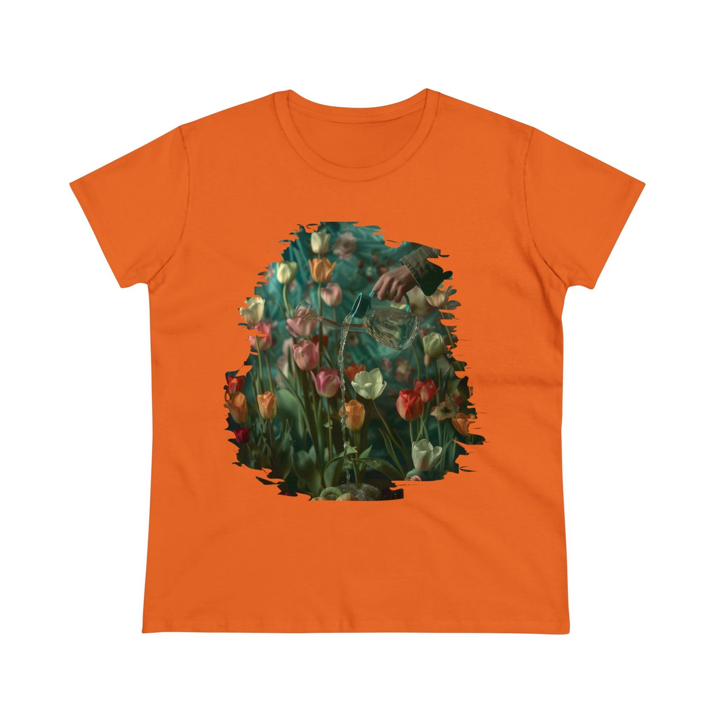 Watering Tulips - Women's Midweight Cotton Tee