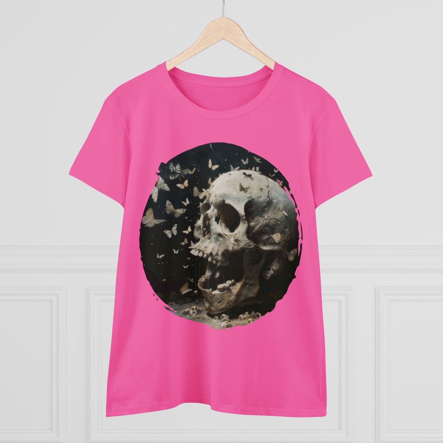 Skull and Butterflies - Women's Midweight Cotton Tee