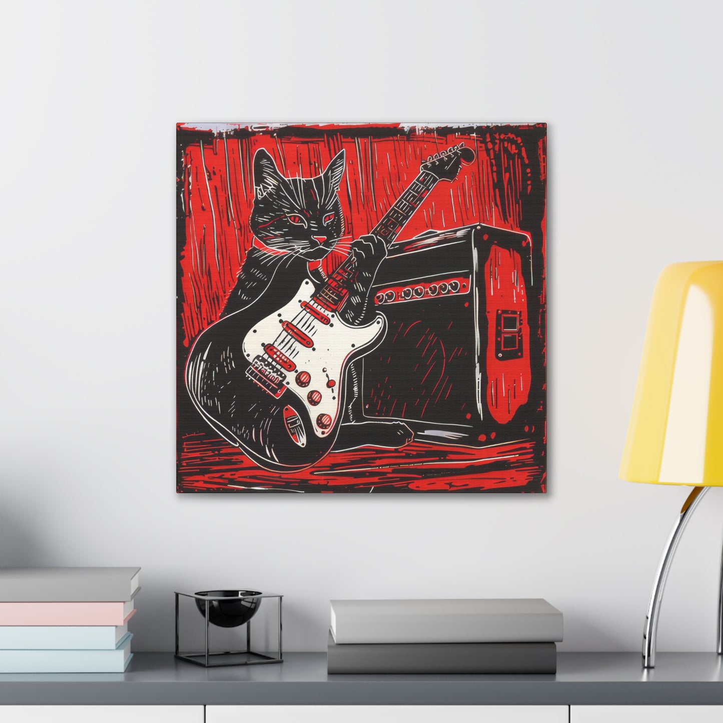 Blues Cat - Canvas Stretched, 0.75"