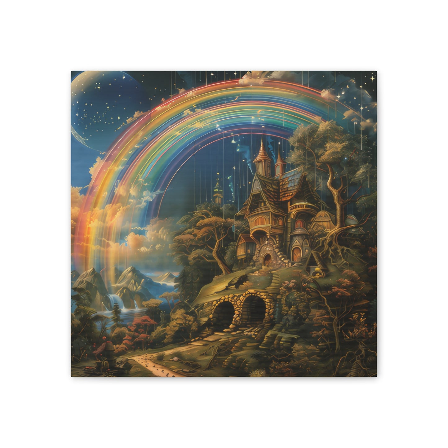 Rainbow Castle- Canvas Stretched, 0.75"