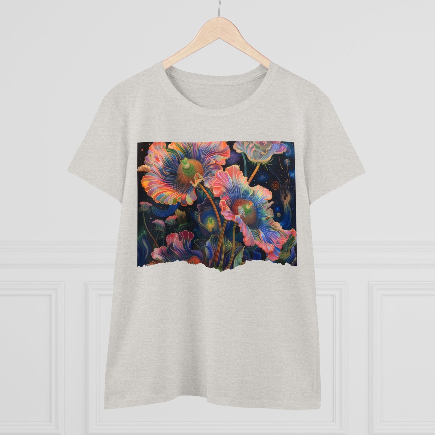 Pastel Flowers - Women's Midweight Cotton Tee