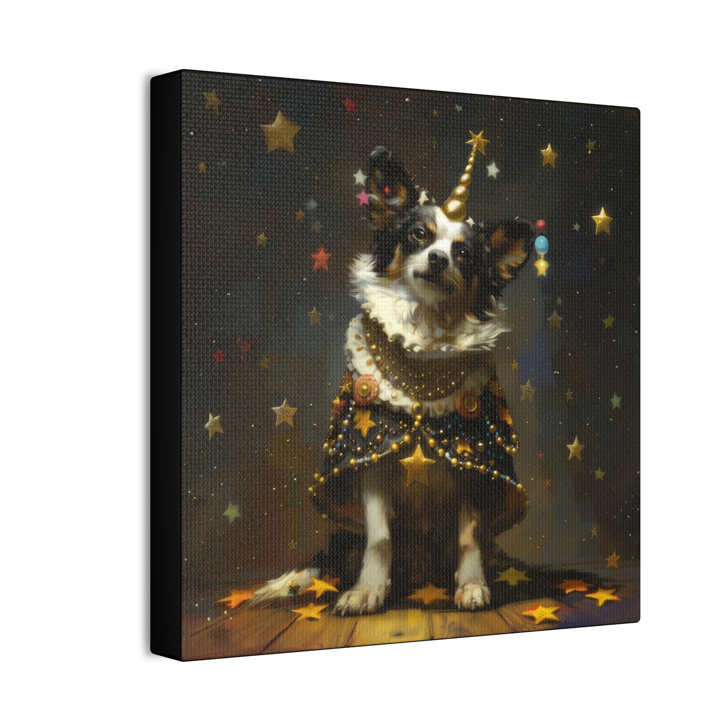 Star Dog Celebration - Canvas Stretched, 0.75"