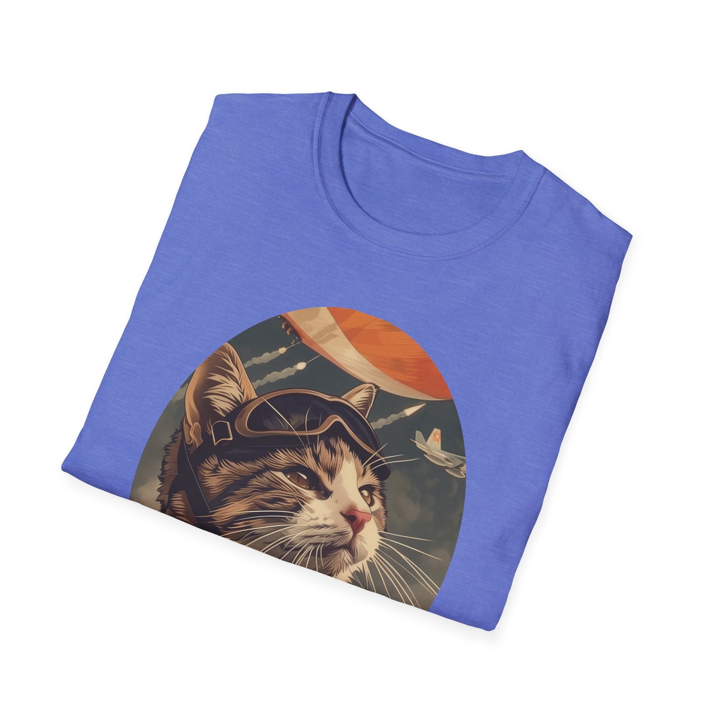 Cat Fighter Pilot - Unisex Softstyle T-Shirt