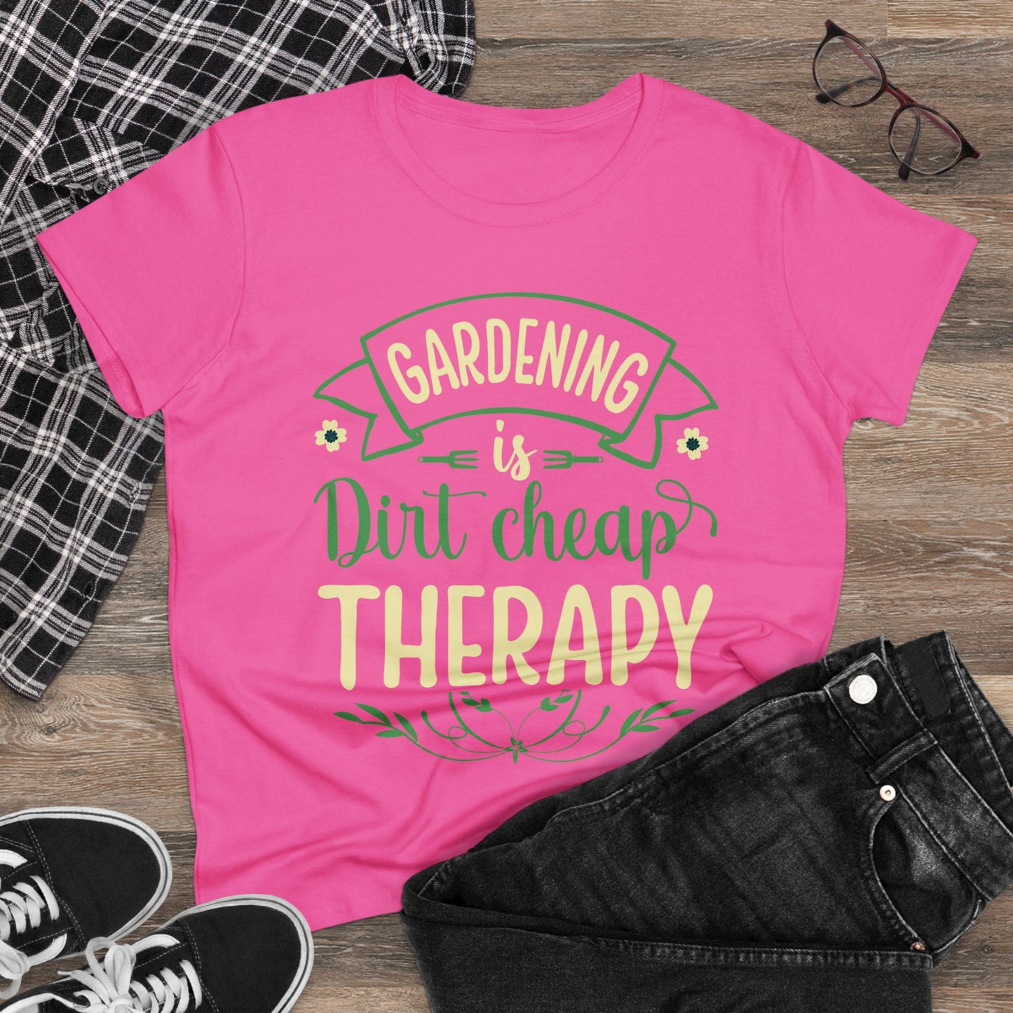 Gardening Is Dirt Cheap Therapy - Gardening - Women's Midweight Cotton Tee