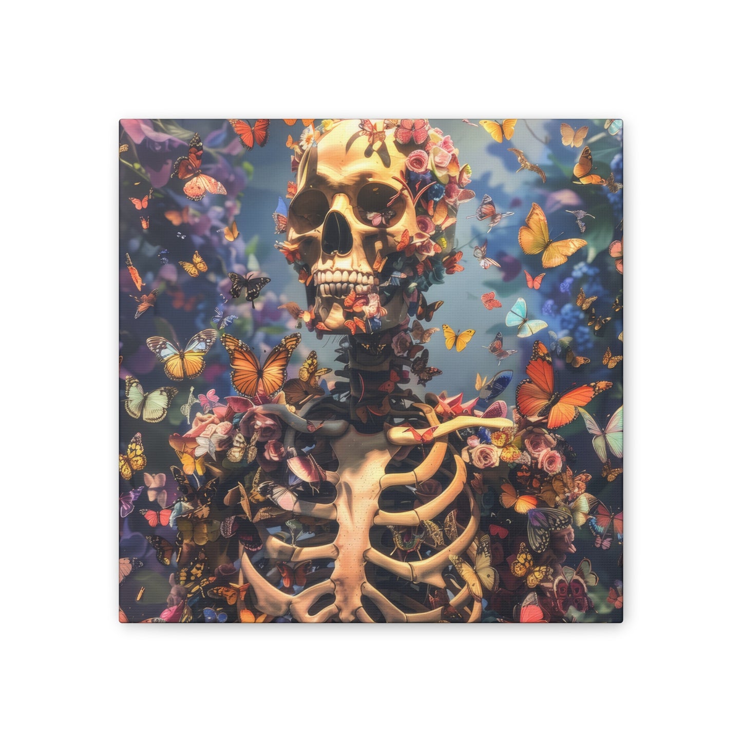 Skulls and Butterflies - Canvas Stretched, 0.75"