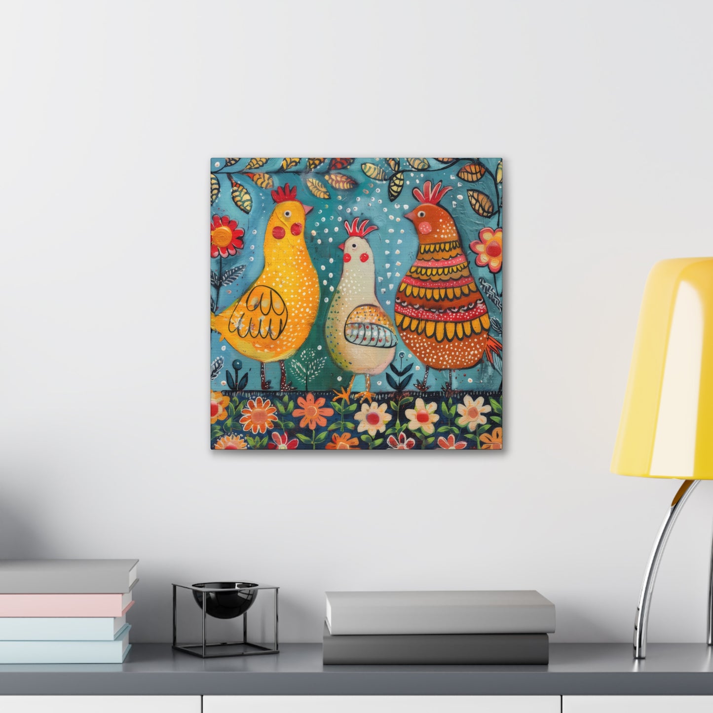 Chickens - Canvas Stretched, 0.75" - Canvas Stretched, 0.75"