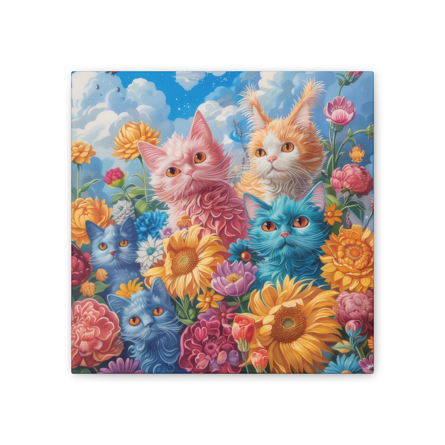 Cats and Flowers - Canvas Stretched, 0.75"