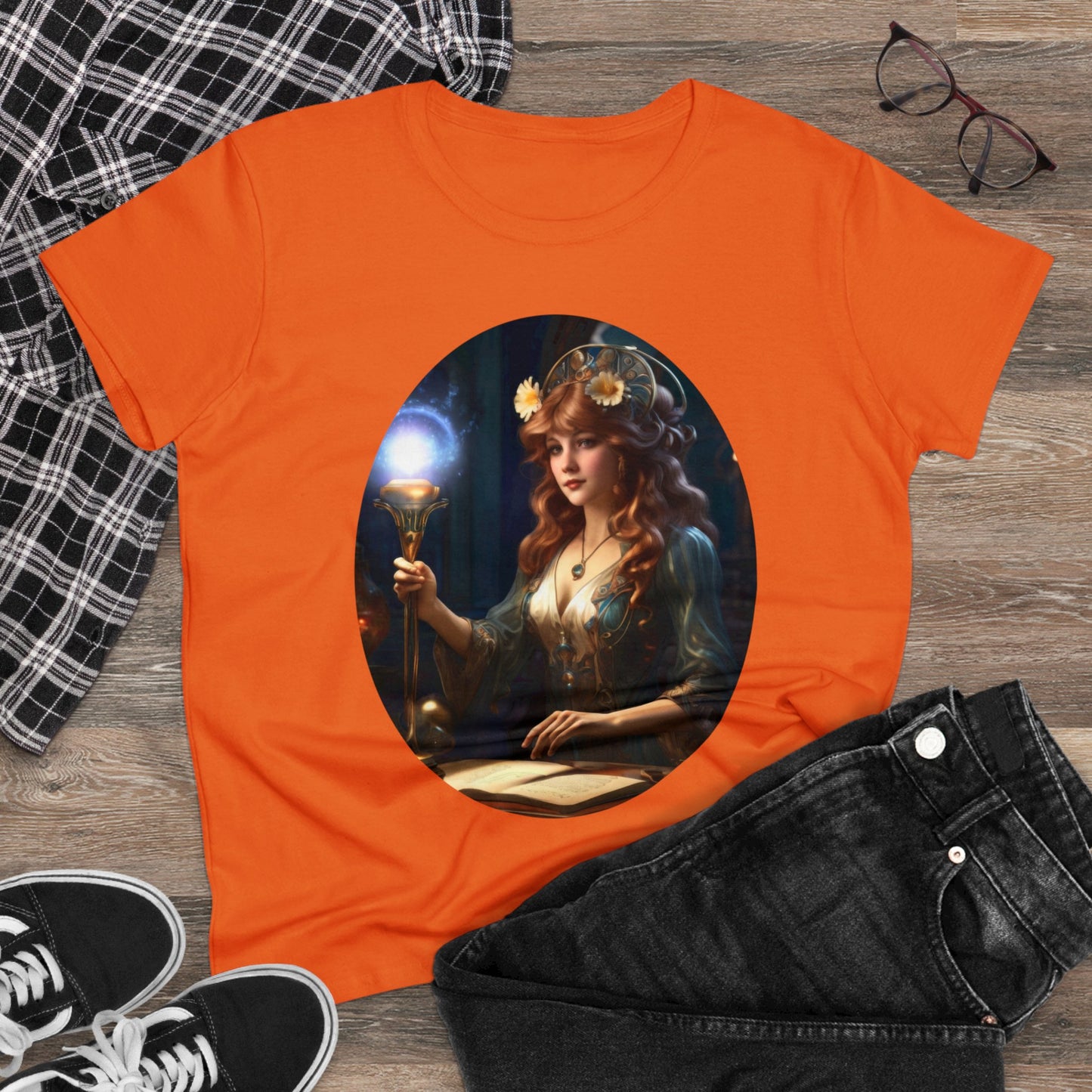 The Sorceress - Fantasy - Women's Midweight Cotton Tee