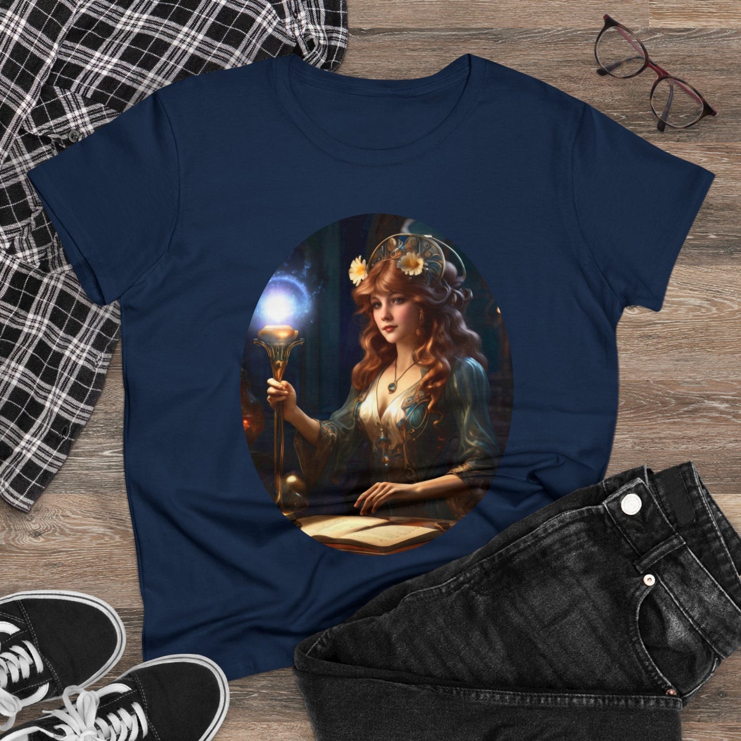 The Sorceress - Fantasy - Women's Midweight Cotton Tee