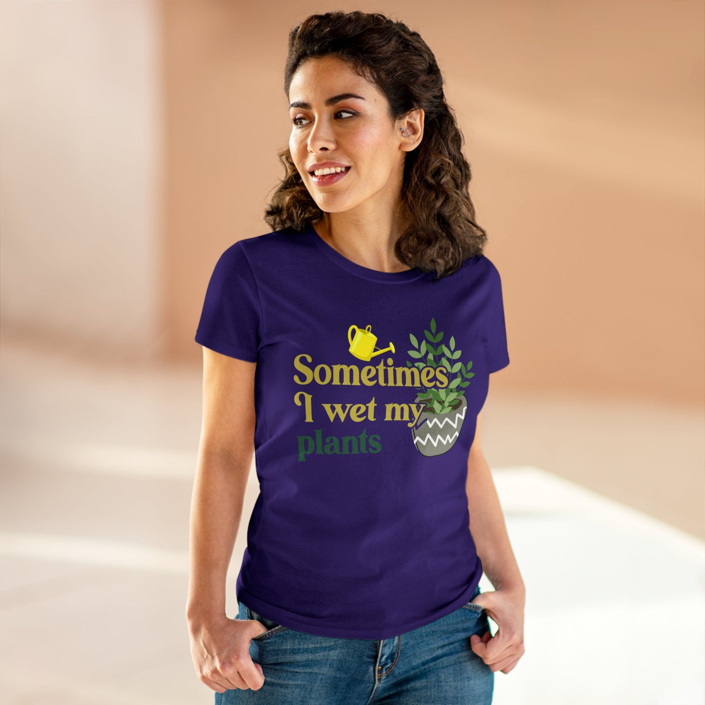 Sometimes I Wet My Plants - Gardening - Women's Midweight Cotton Tee