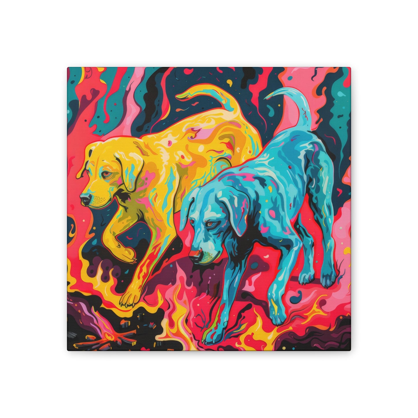 Trippy Dogs - Canvas Stretched, 0.75"