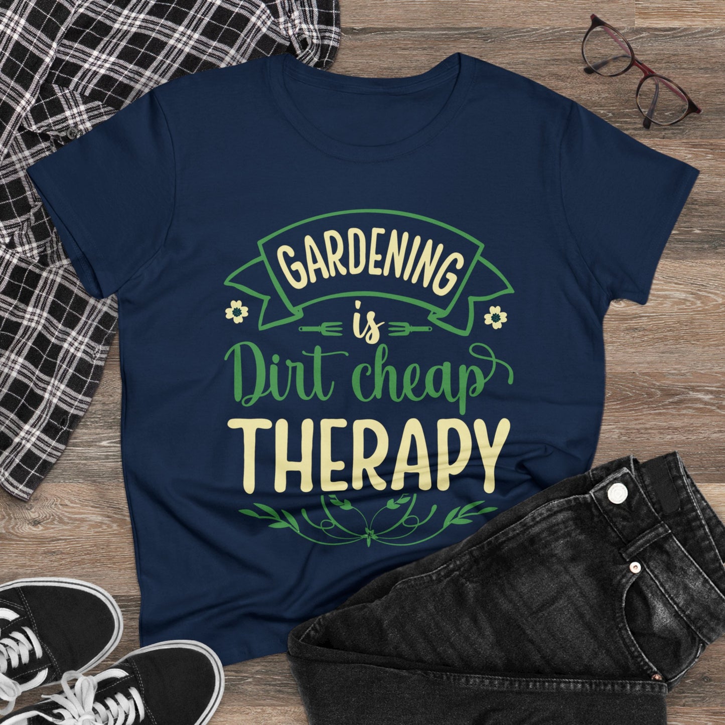 Gardening Is Dirt Cheap Therapy - Gardening - Women's Midweight Cotton Tee