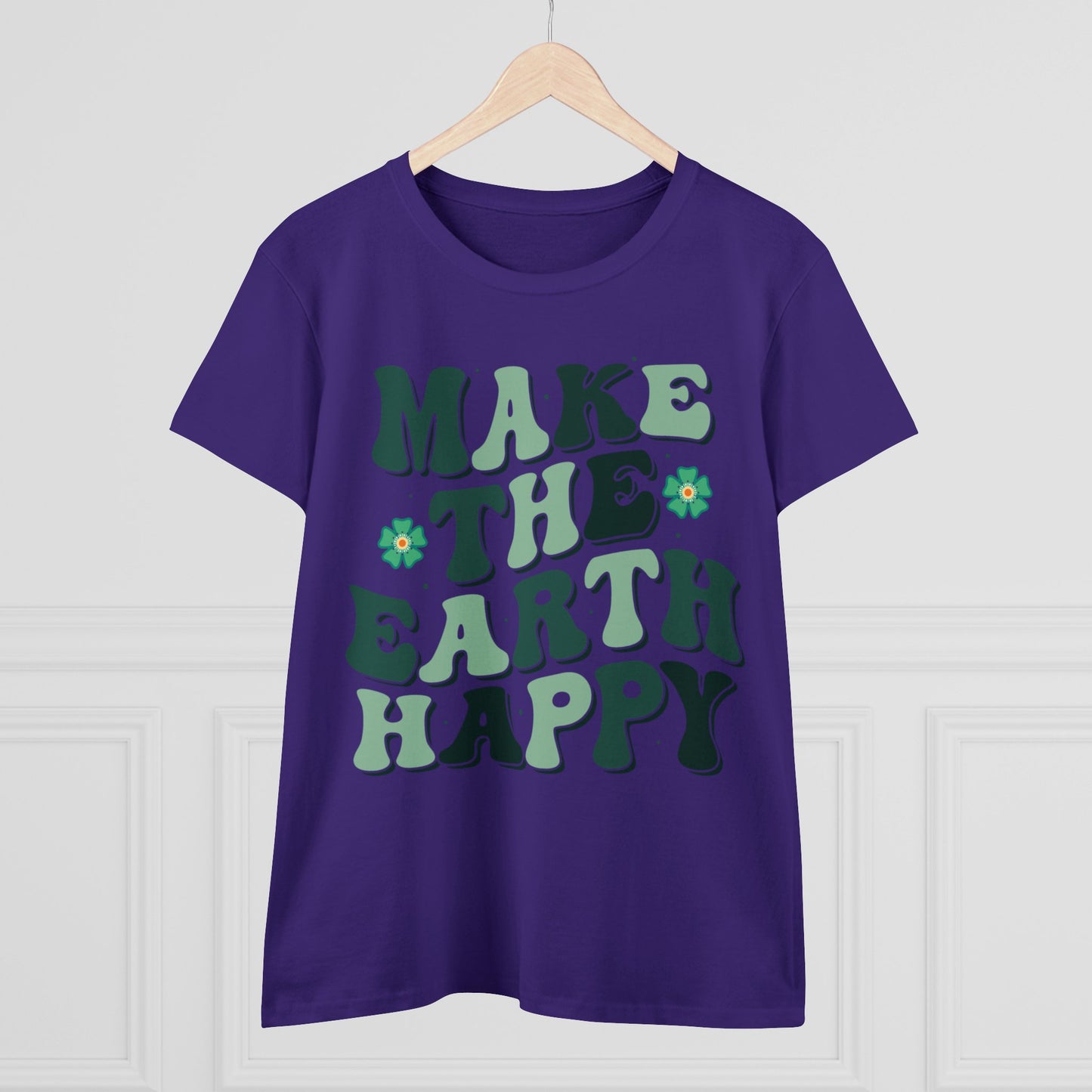 Make the Earth Happy - Gardening - Women's Midweight Cotton Tee