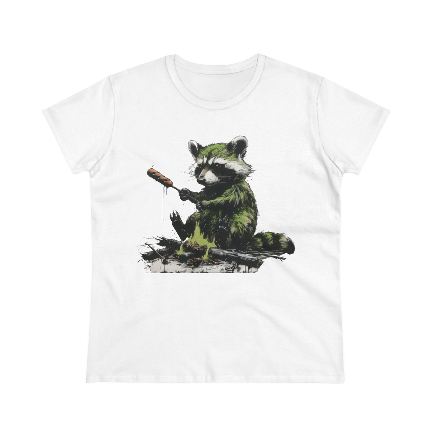 Raccoon Cookout - Women's Midweight Cotton Tee