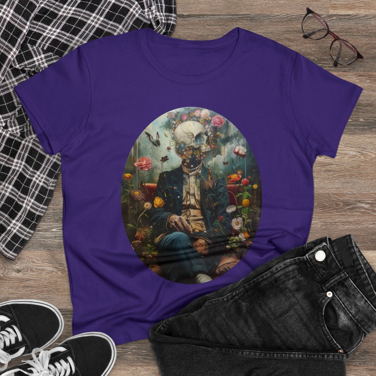 Flowers on My Mind - Women's Midweight Cotton Tee