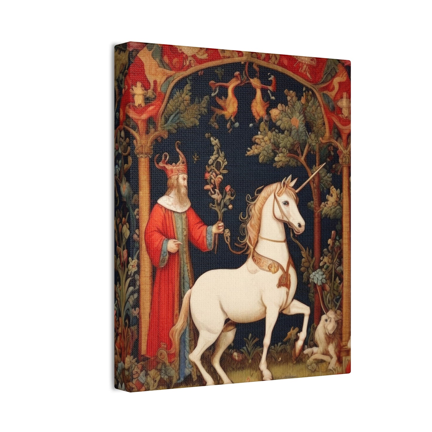 Wizard and the Unicorn Tapestry - Canvas Stretched, 0.75"