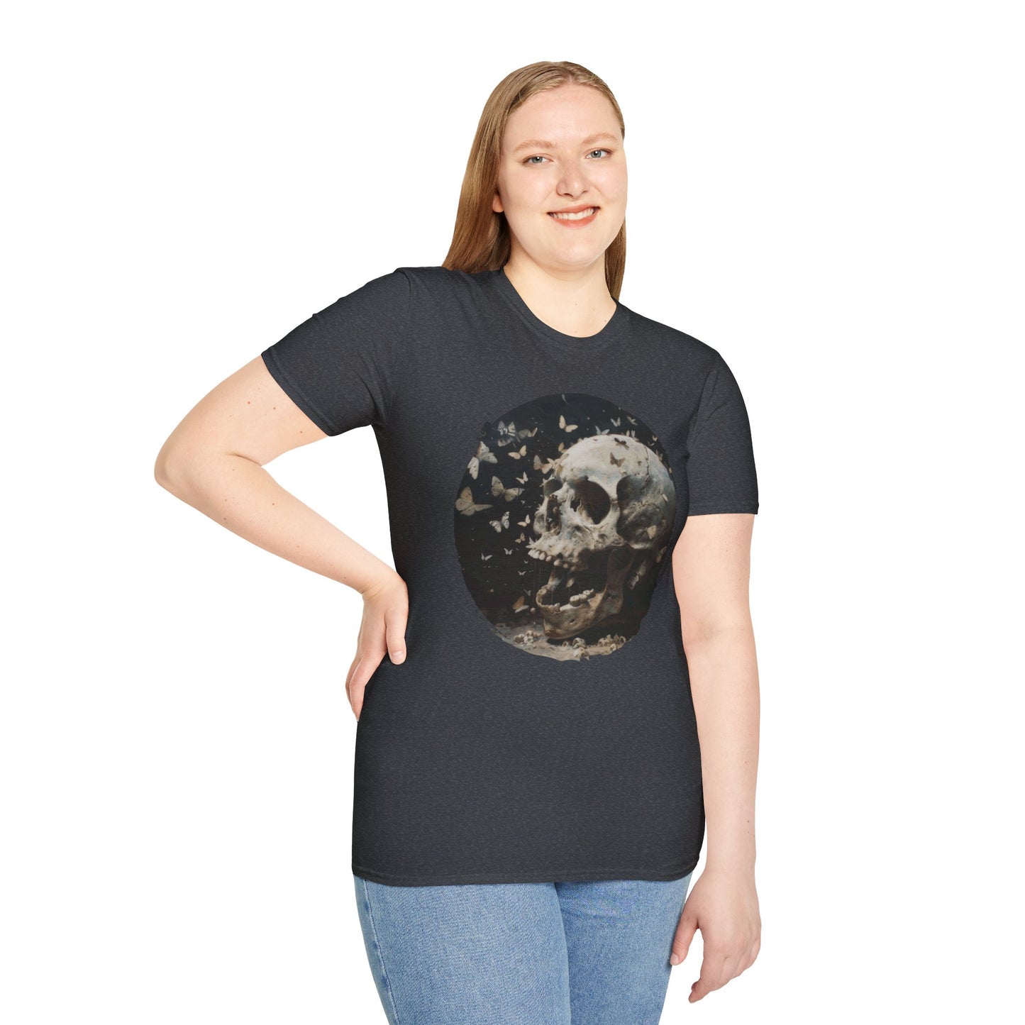 Skulls and Butterflies - Unisex Softstyle T-Shirt