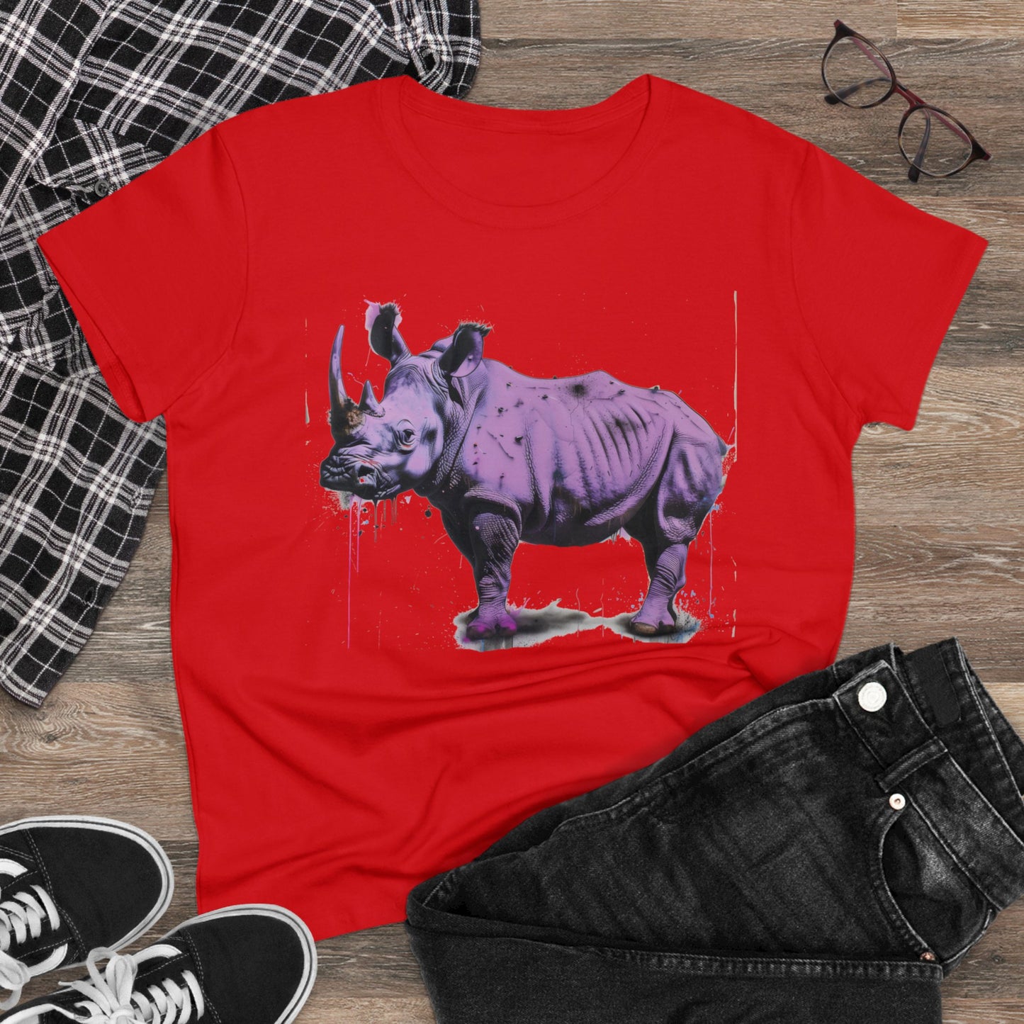 Purple Rhino - Women's Midweight Cotton Tee