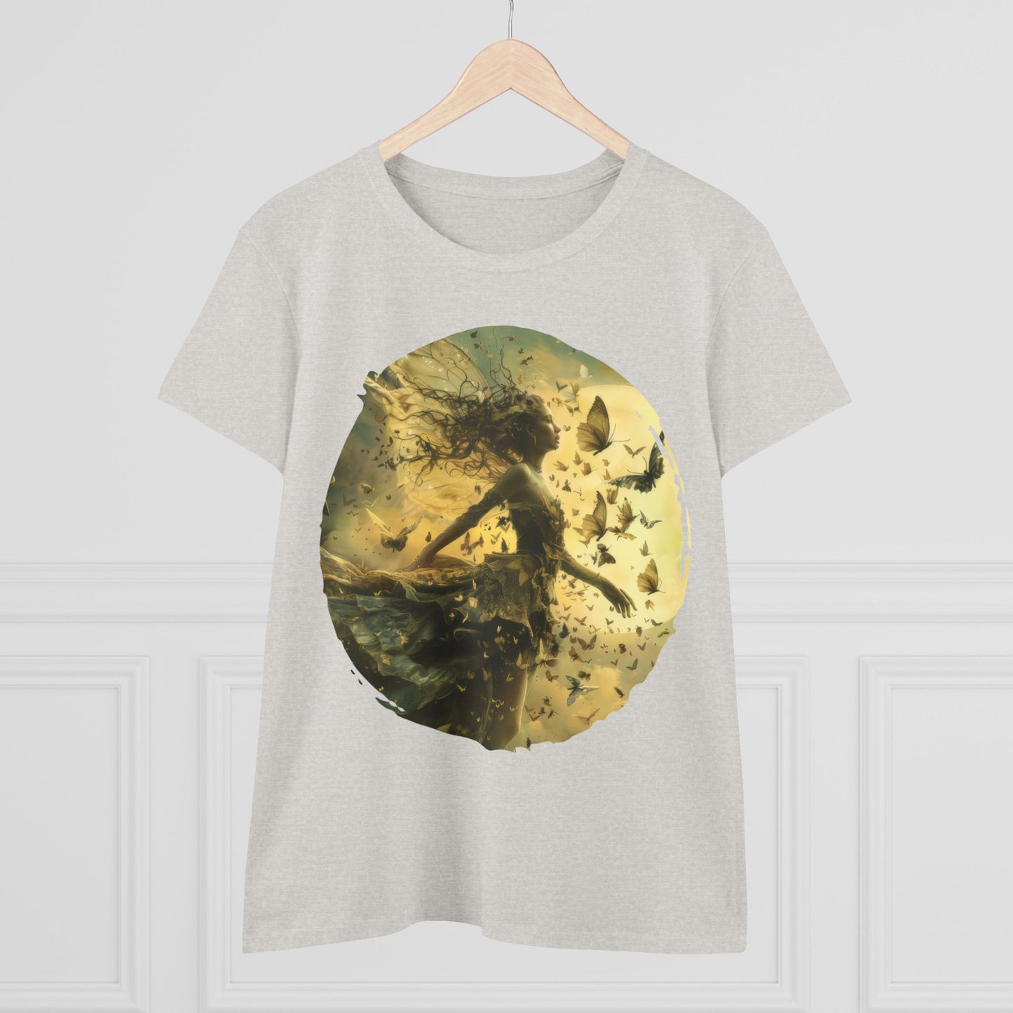 Fairy and Butterflies - Fantasy - Women's Midweight Cotton Tee