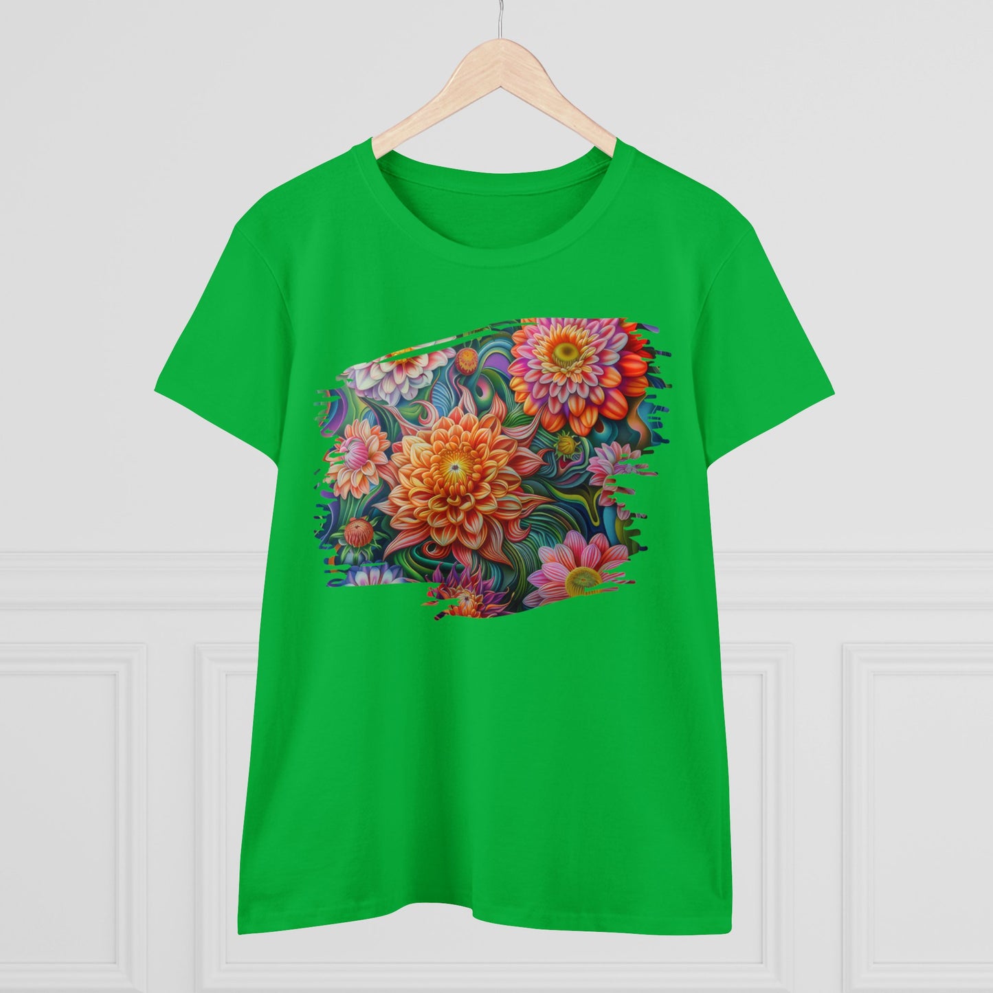 Pastel Flowers - Women's Midweight Cotton Tee