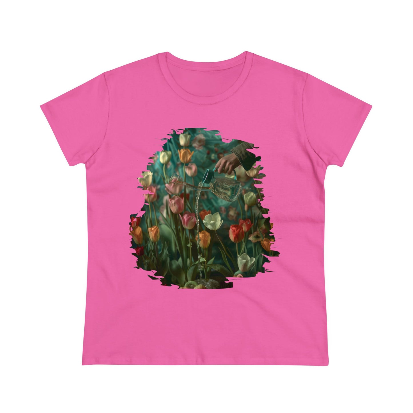 Watering Tulips - Women's Midweight Cotton Tee