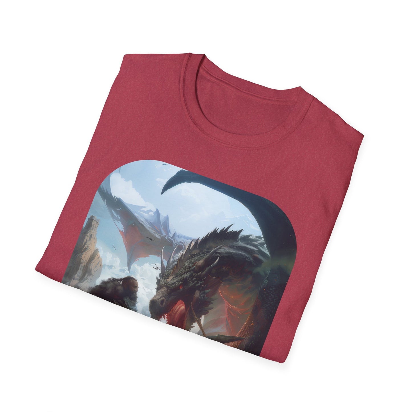 Fighter and Dragon - Unisex Softstyle T-Shirt