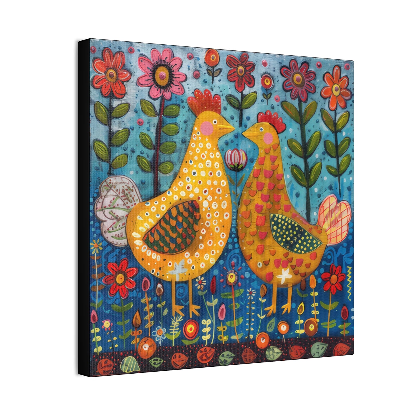 Chickens - Canvas Stretched, 0.75" - Canvas Stretched, 0.75"