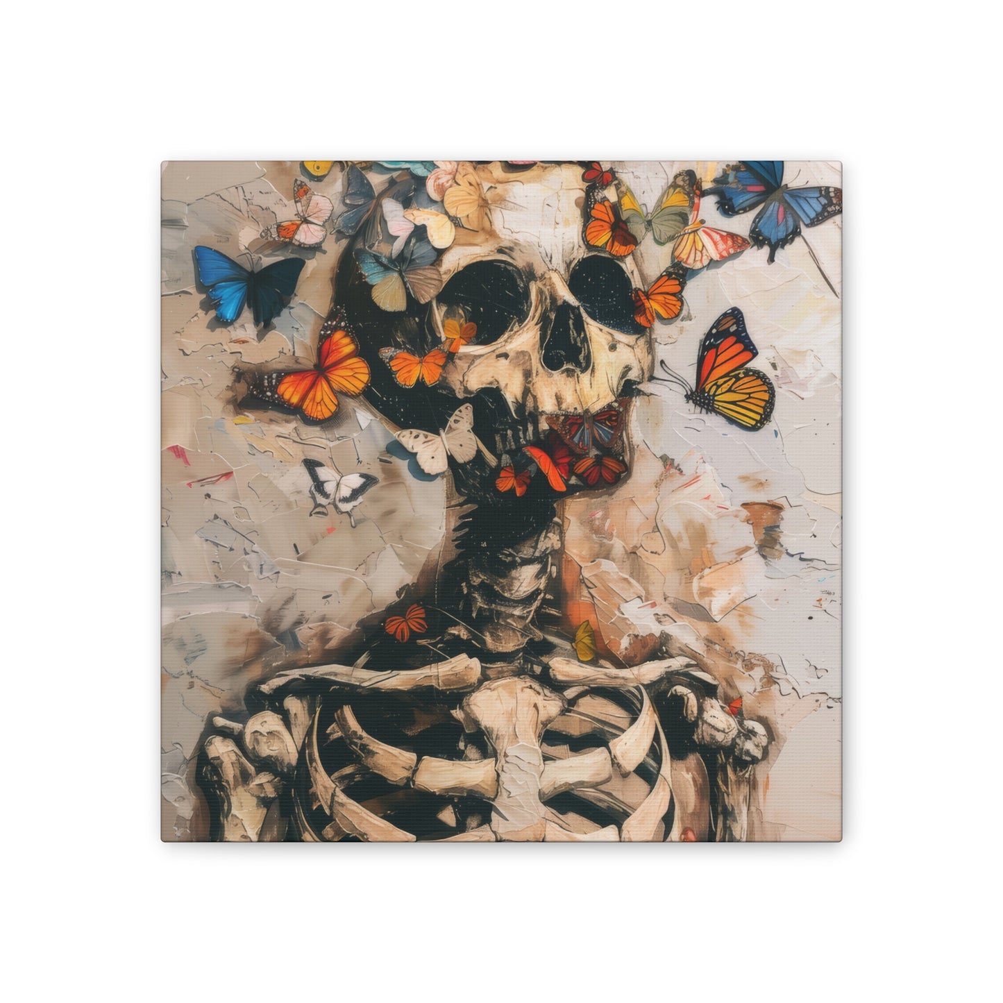 Skulls and Butterflies - Canvas Stretched, 0.75"