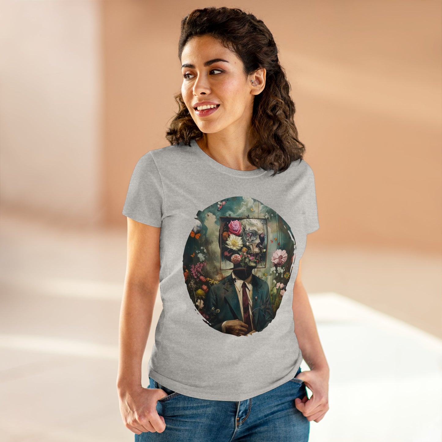 Flowers on My Mind - Women's Midweight Cotton Tee