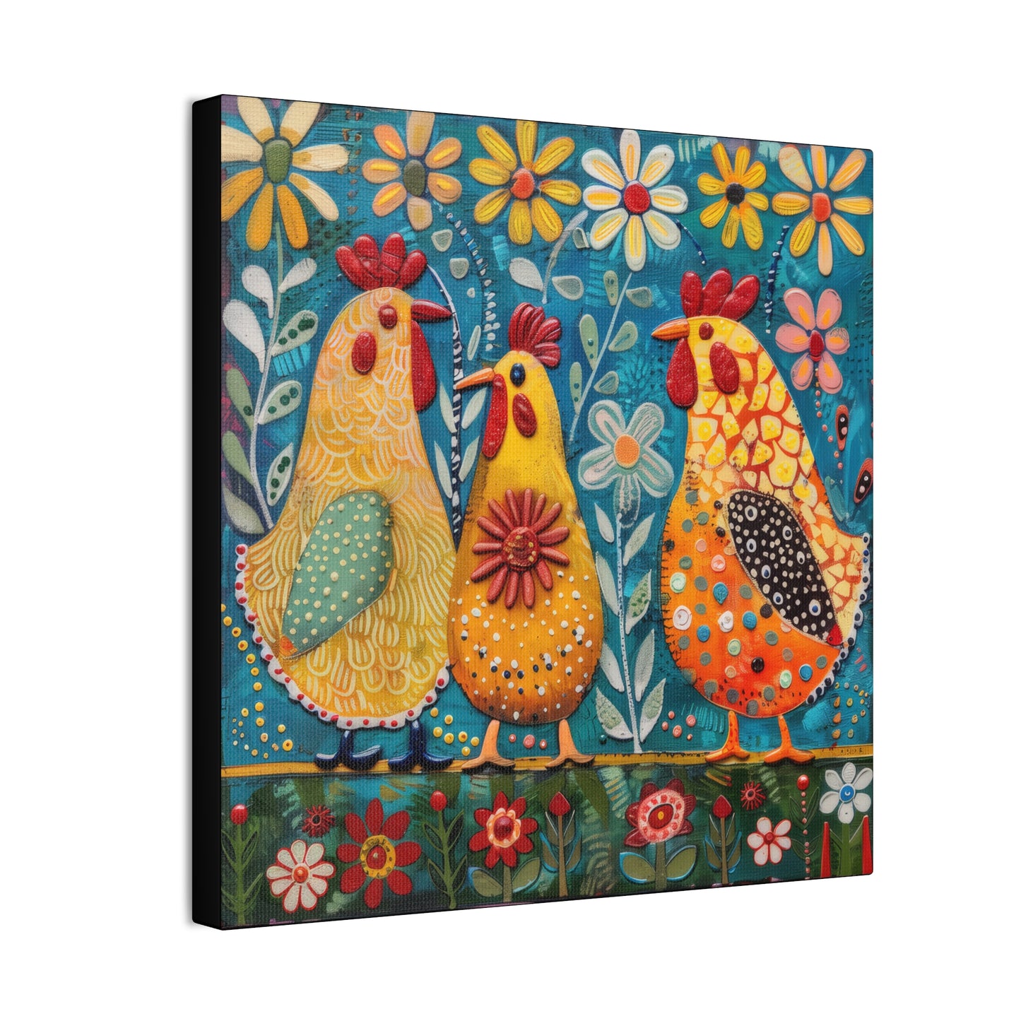 Chickens - Canvas Stretched, 0.75" - Canvas Stretched, 0.75"