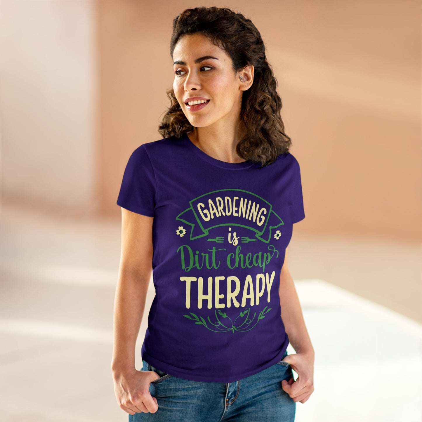 Gardening Is Dirt Cheap Therapy - Gardening - Women's Midweight Cotton Tee