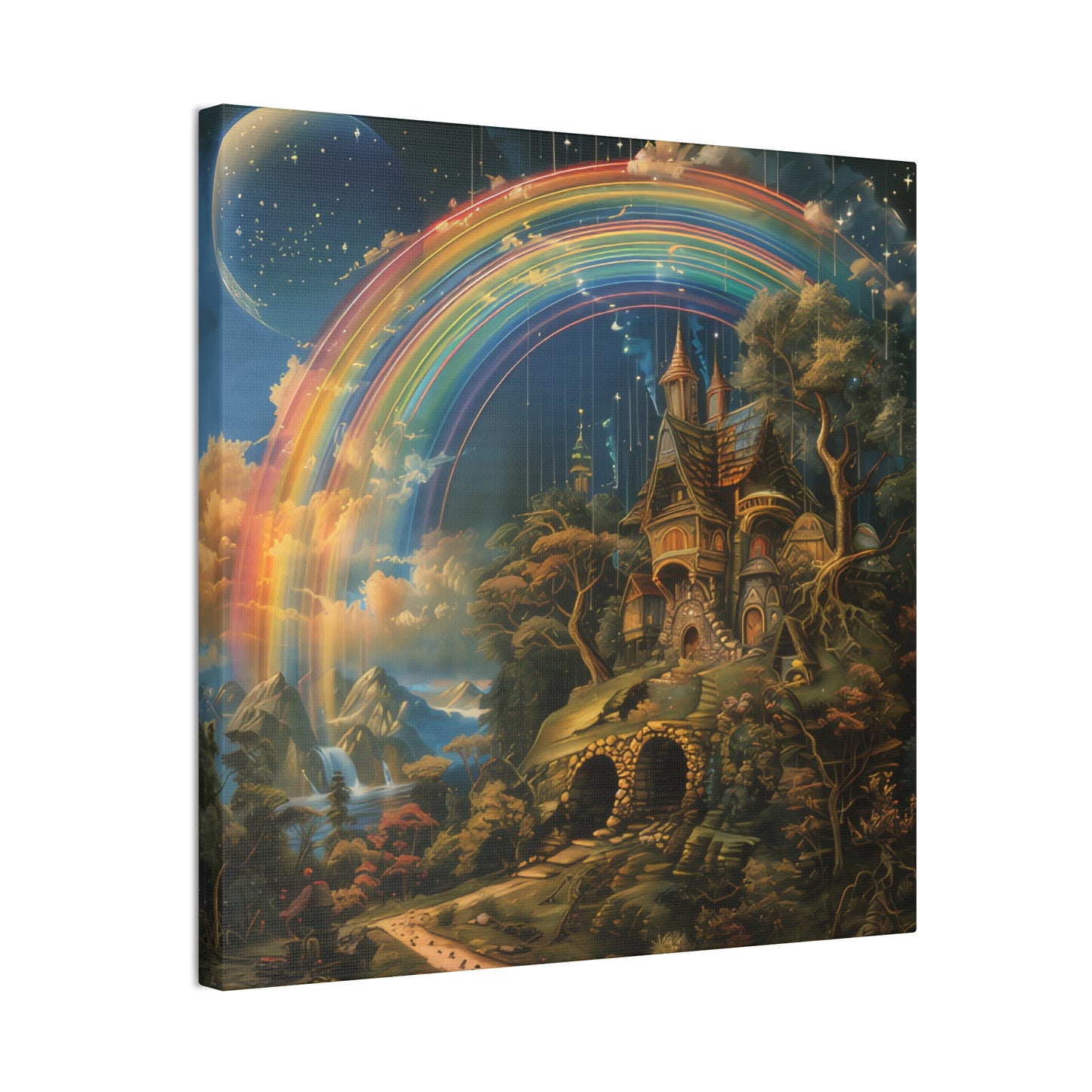 Rainbow Castle- Canvas Stretched, 0.75"