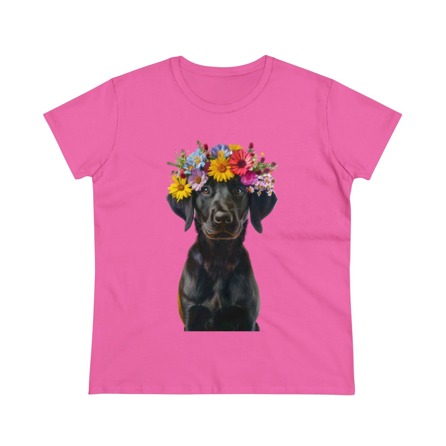 Dog's Flower Crown - Women's Midweight Cotton Tee