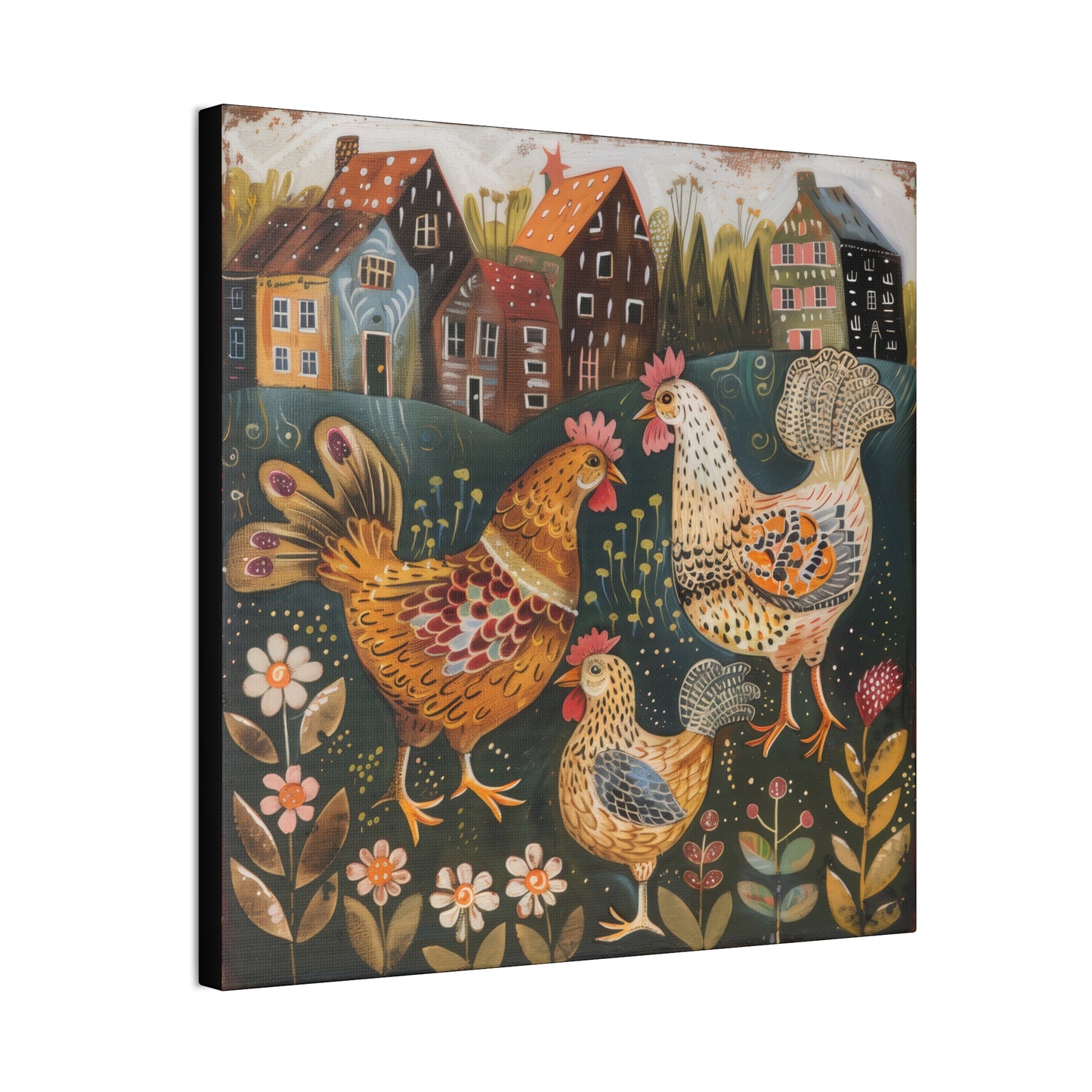 Chickens - Canvas Stretched, 0.75" - Canvas Stretched, 0.75"