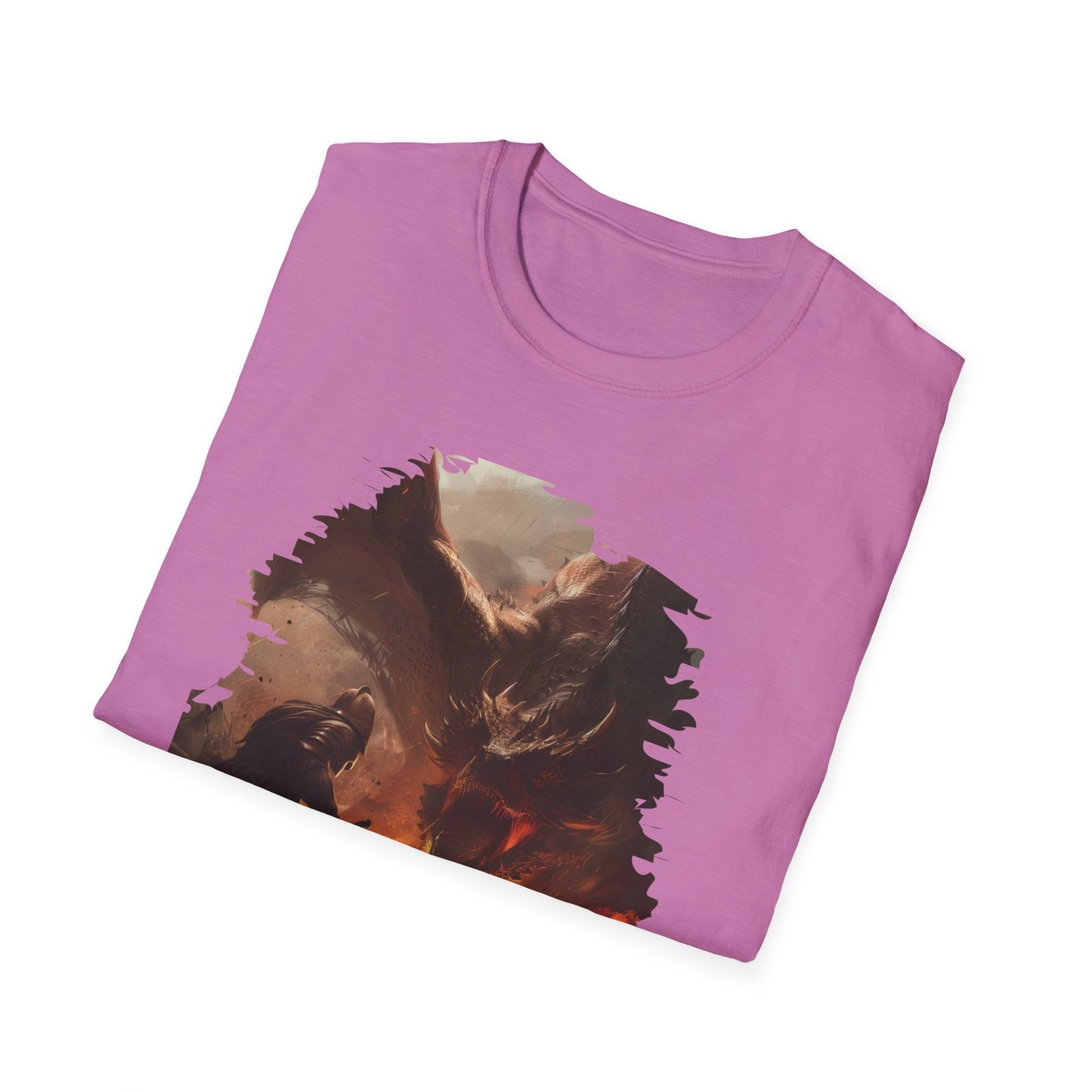 Fighter and Dragon - Unisex Softstyle T-Shirt