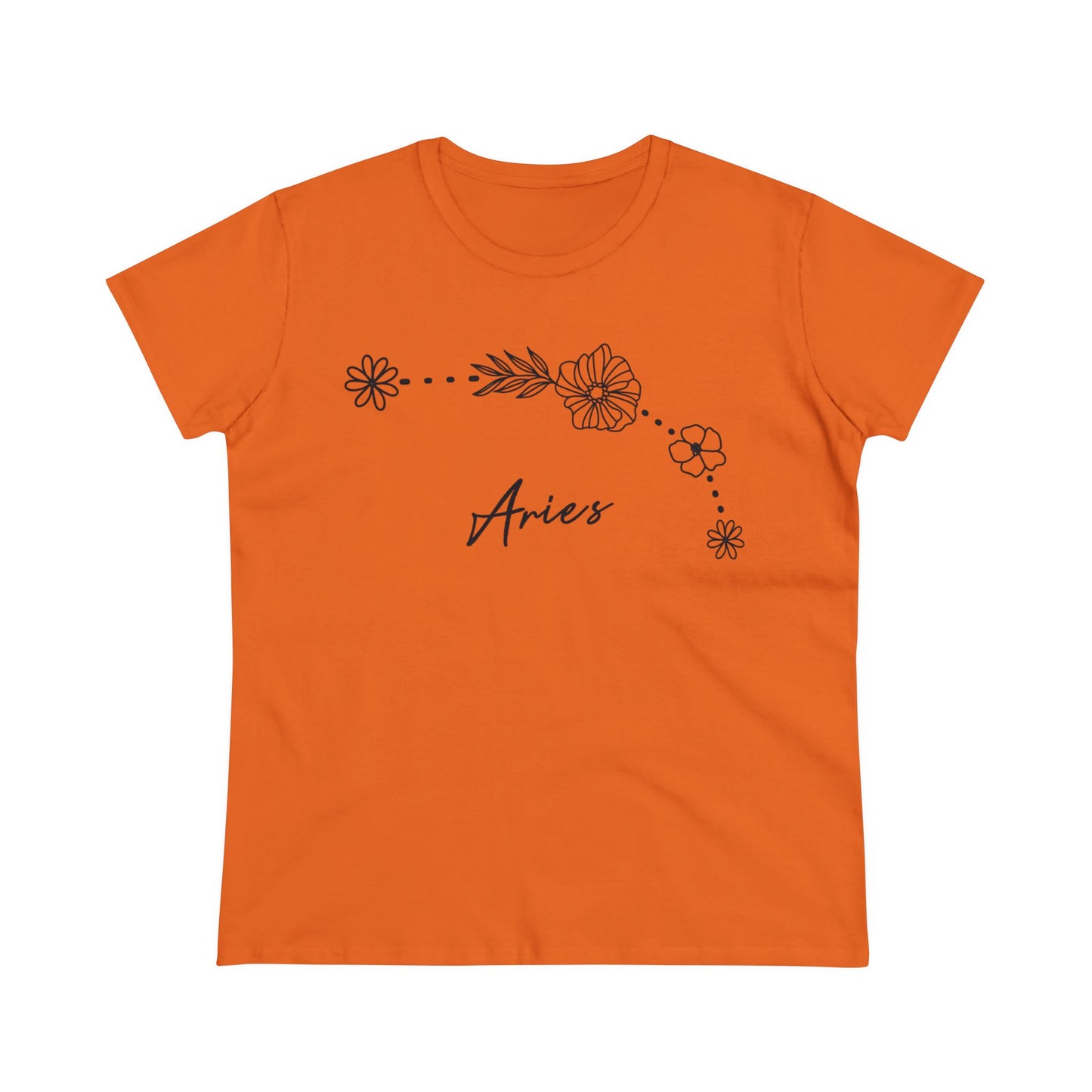 Flower Constellation - Aries - Astrology - Women's Midweight Cotton Tee