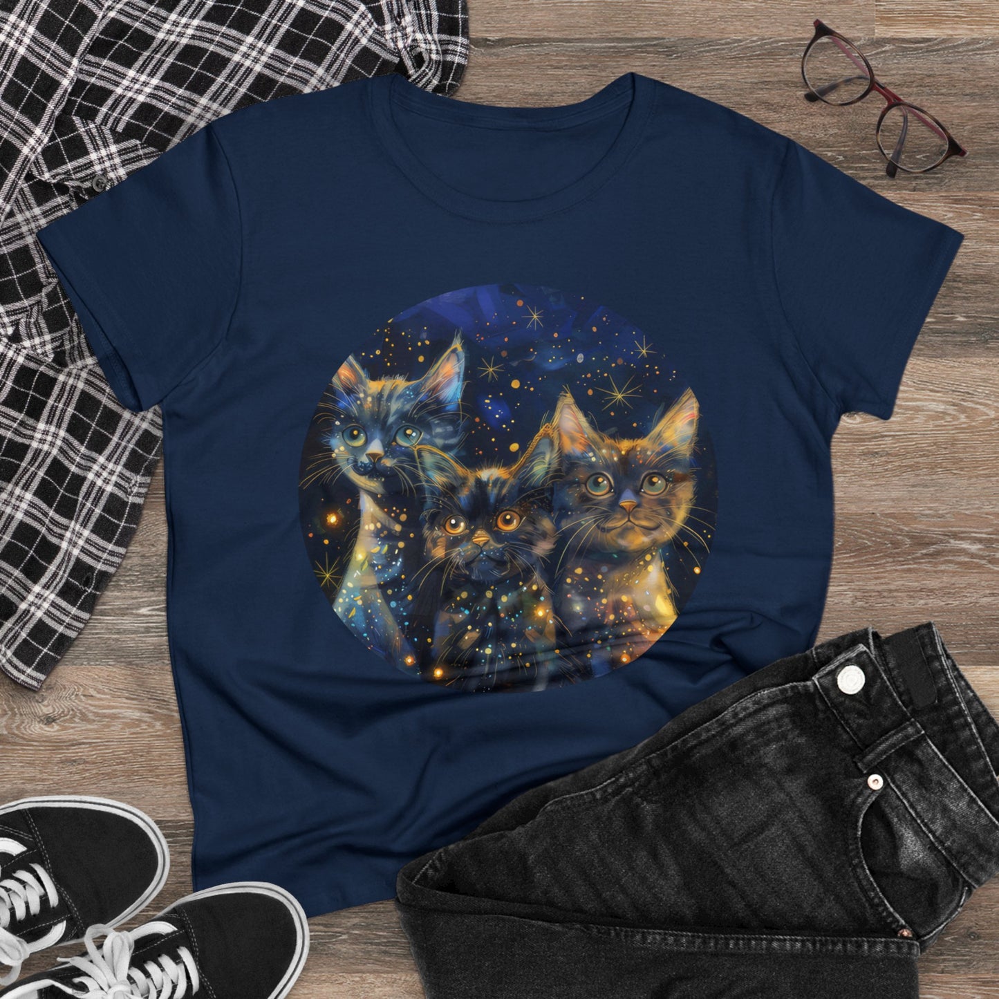 Sparkle Kitty - Women's Midweight Cotton Tee