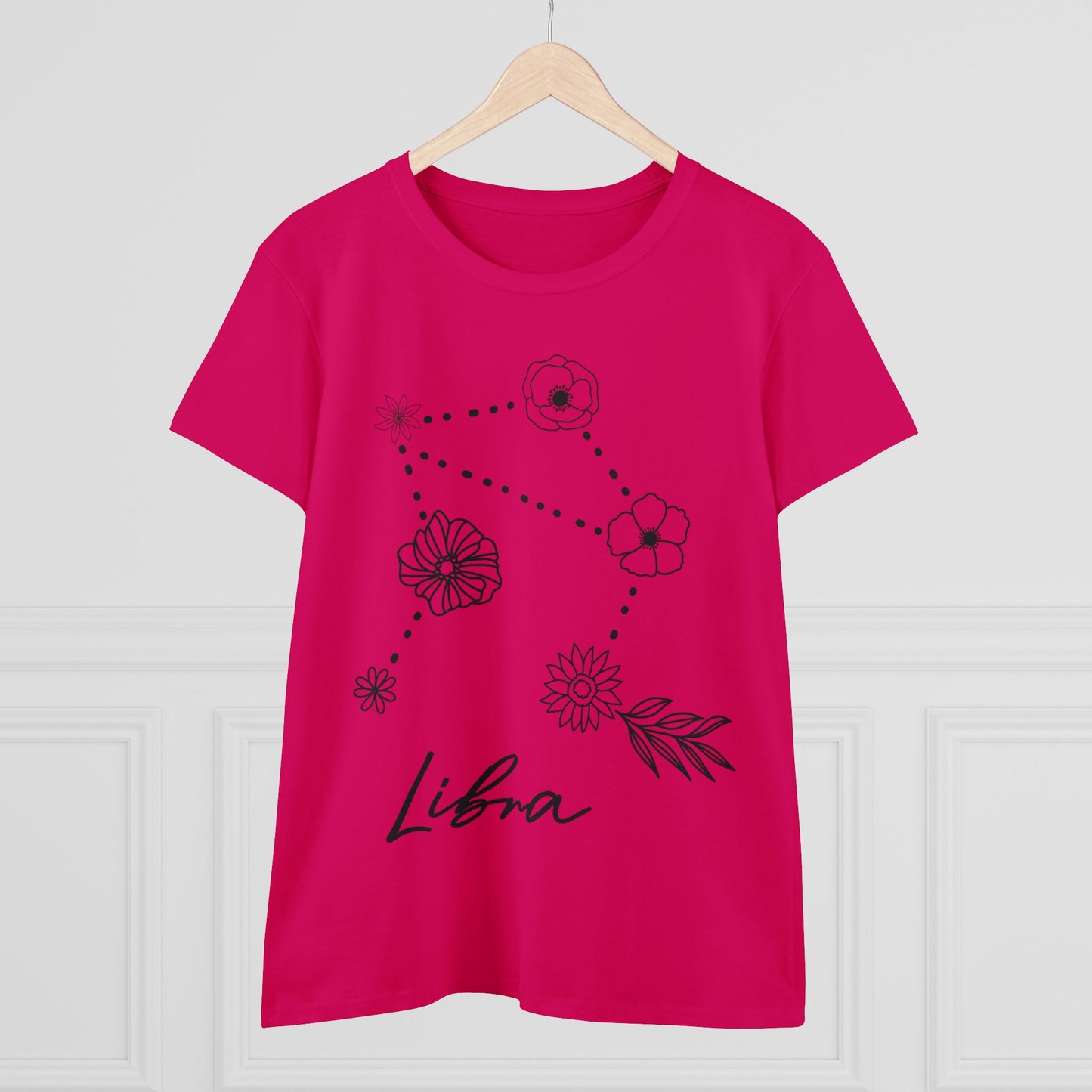 Flower Constellation - Libra - Astrology - Women's Midweight Cotton Tee