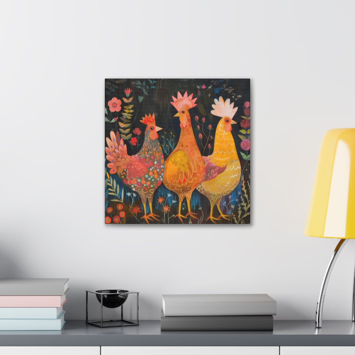 Chickens - Canvas Stretched, 0.75" - Canvas Stretched, 0.75"