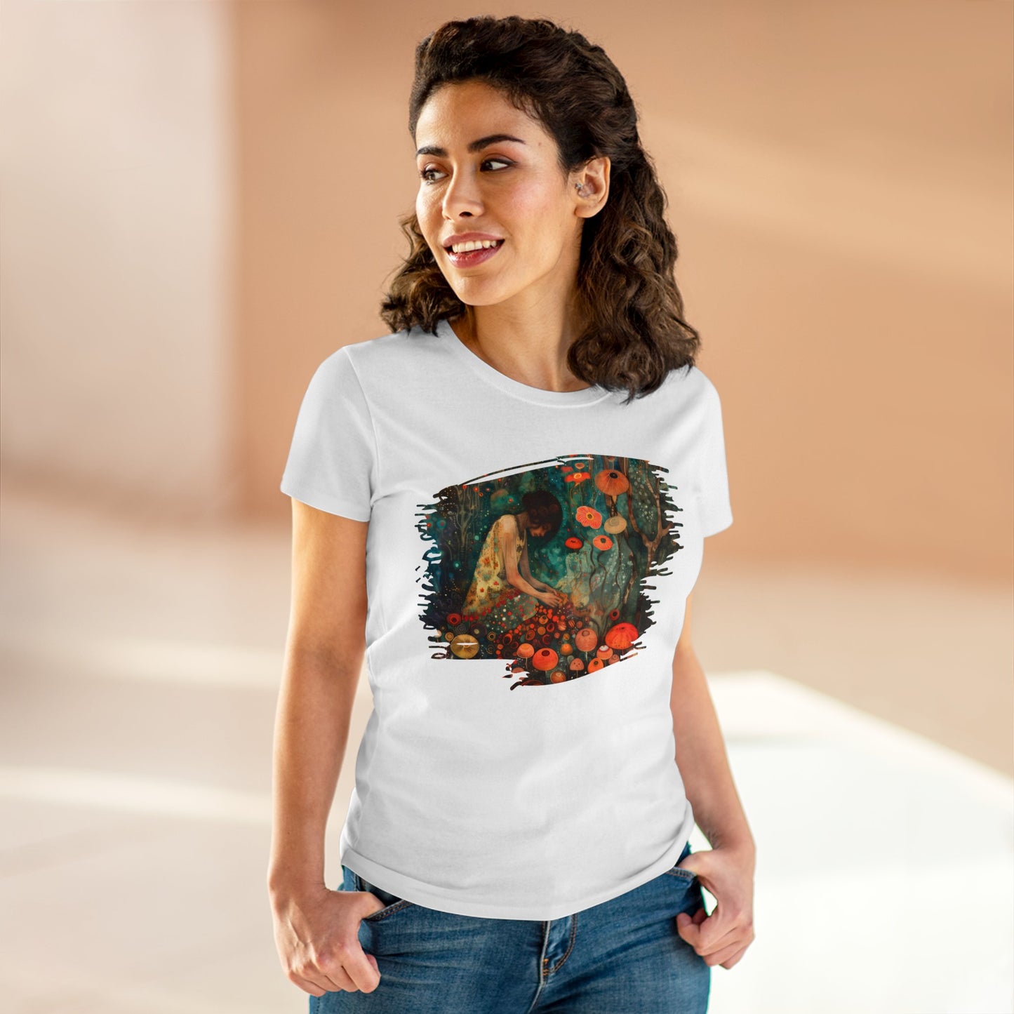 Mushroom Girl - Women's Midweight Cotton Tee