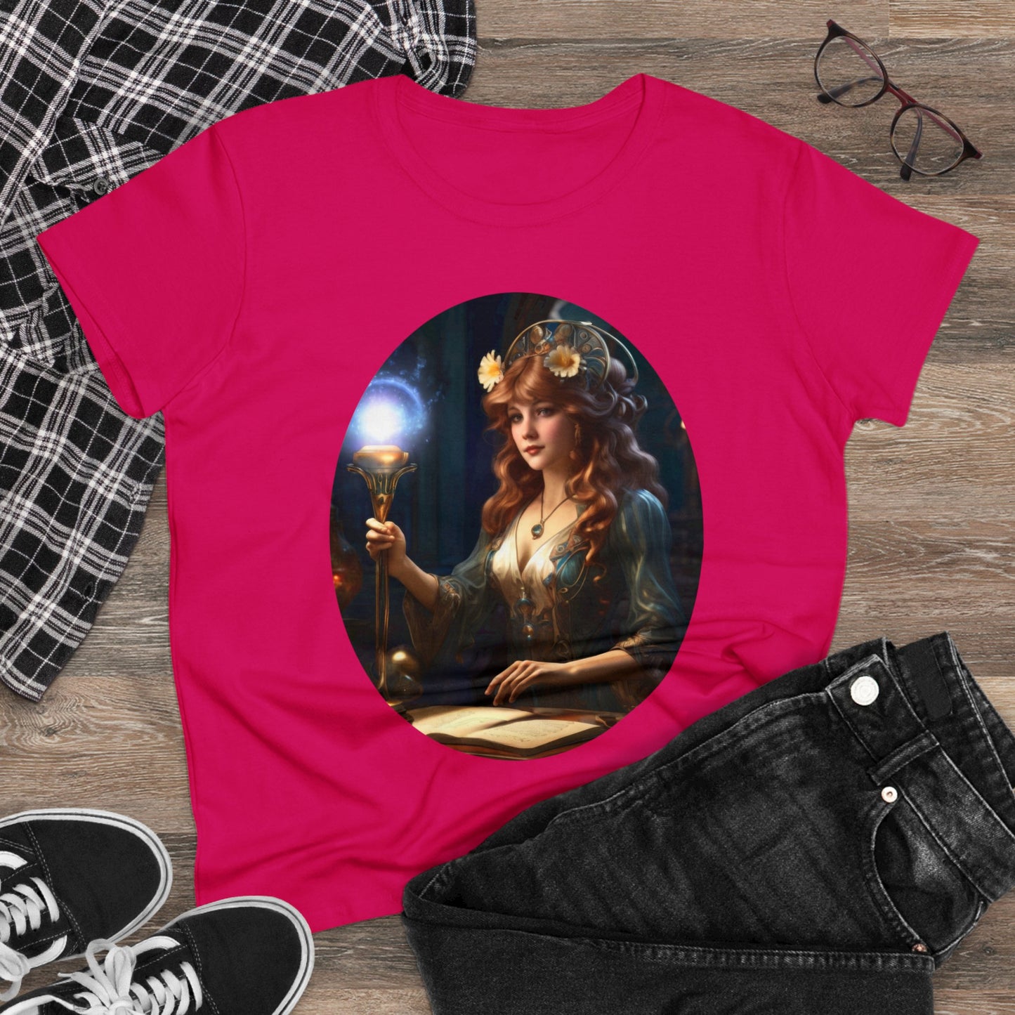 The Sorceress - Fantasy - Women's Midweight Cotton Tee