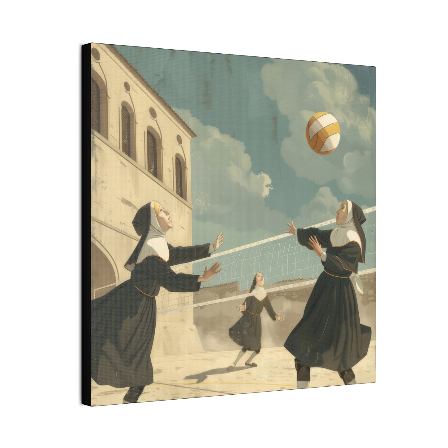 Nuns Volleyball - Canvas Stretched, 0.75"