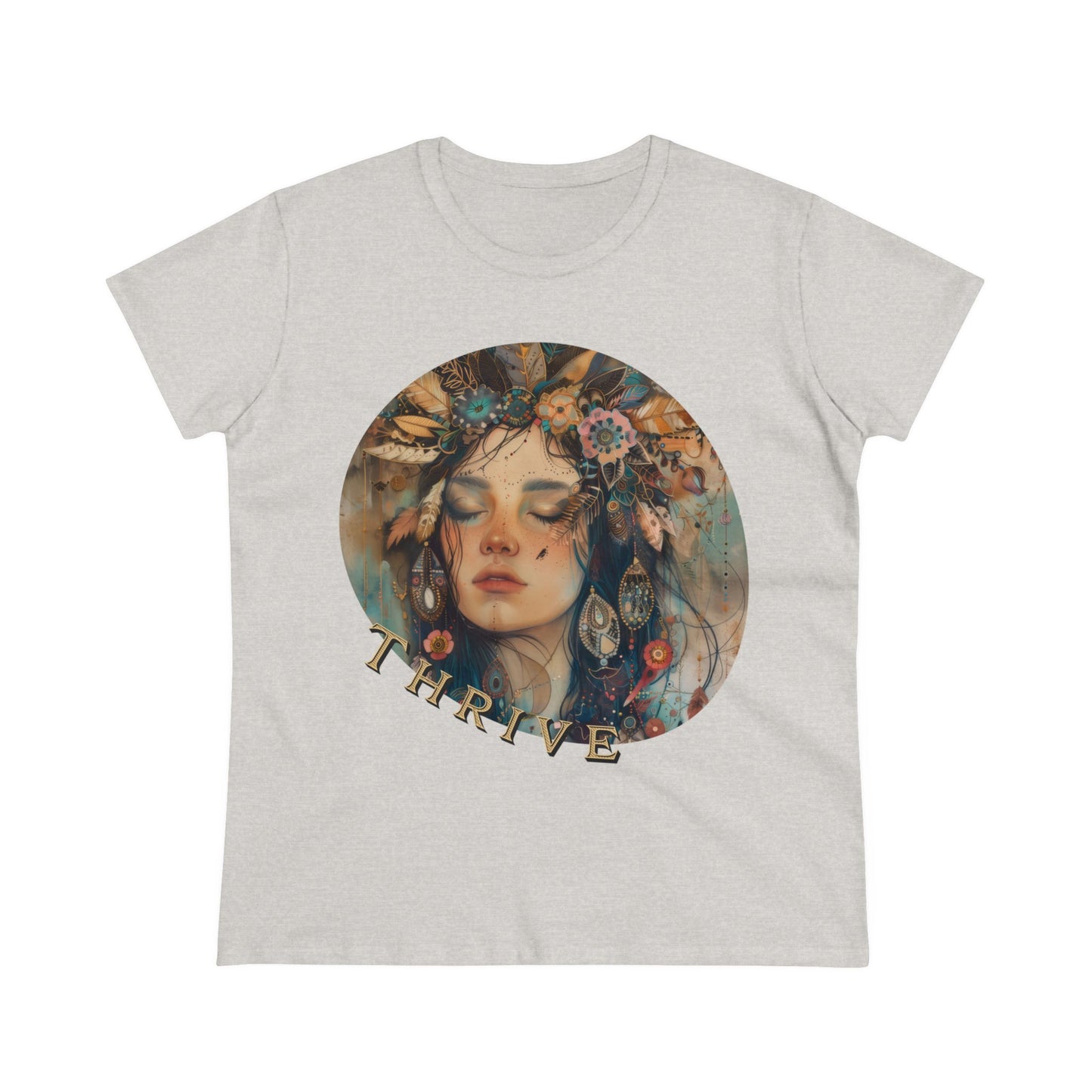 Flower Girl Thrives - Flowers - Women's Midweight Cotton Tee