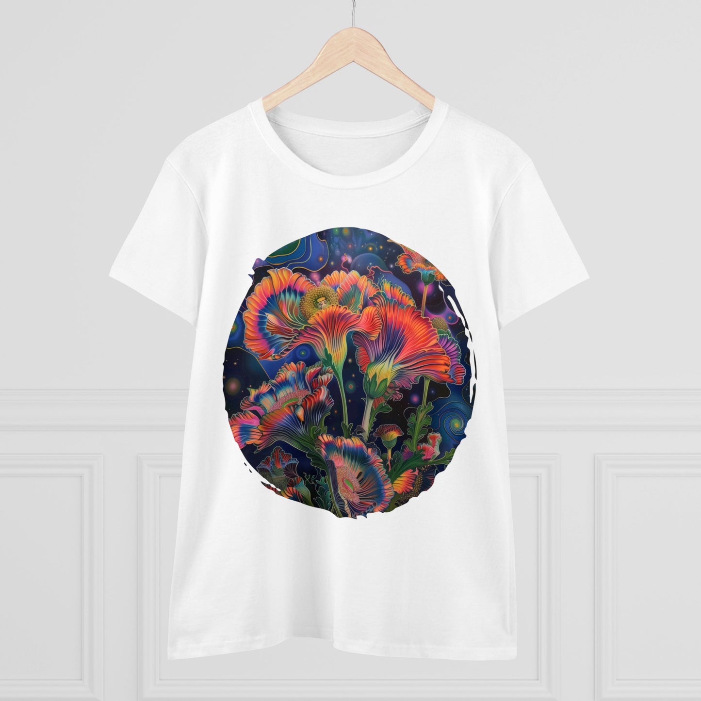 Pastel Flowers - Women's Midweight Cotton Tee