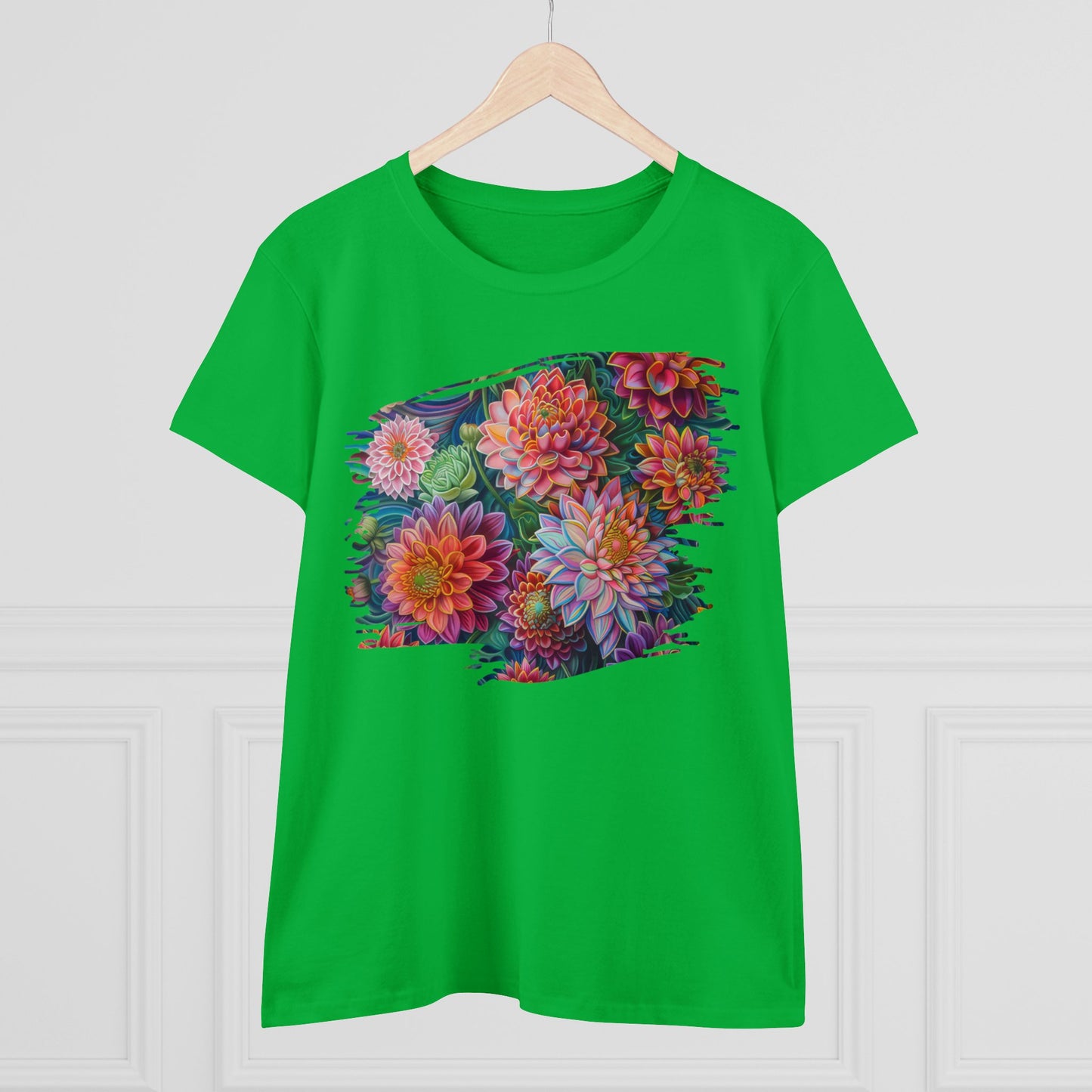 Pastel Flowers - Women's Midweight Cotton Tee